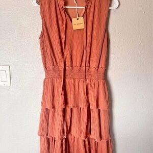 Blu Pepper Women's Coral Tiered Dress